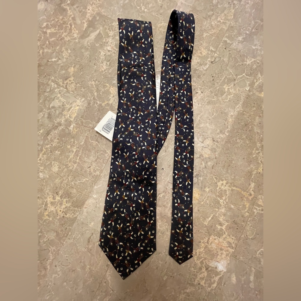 Navy Blue Patterned Tie